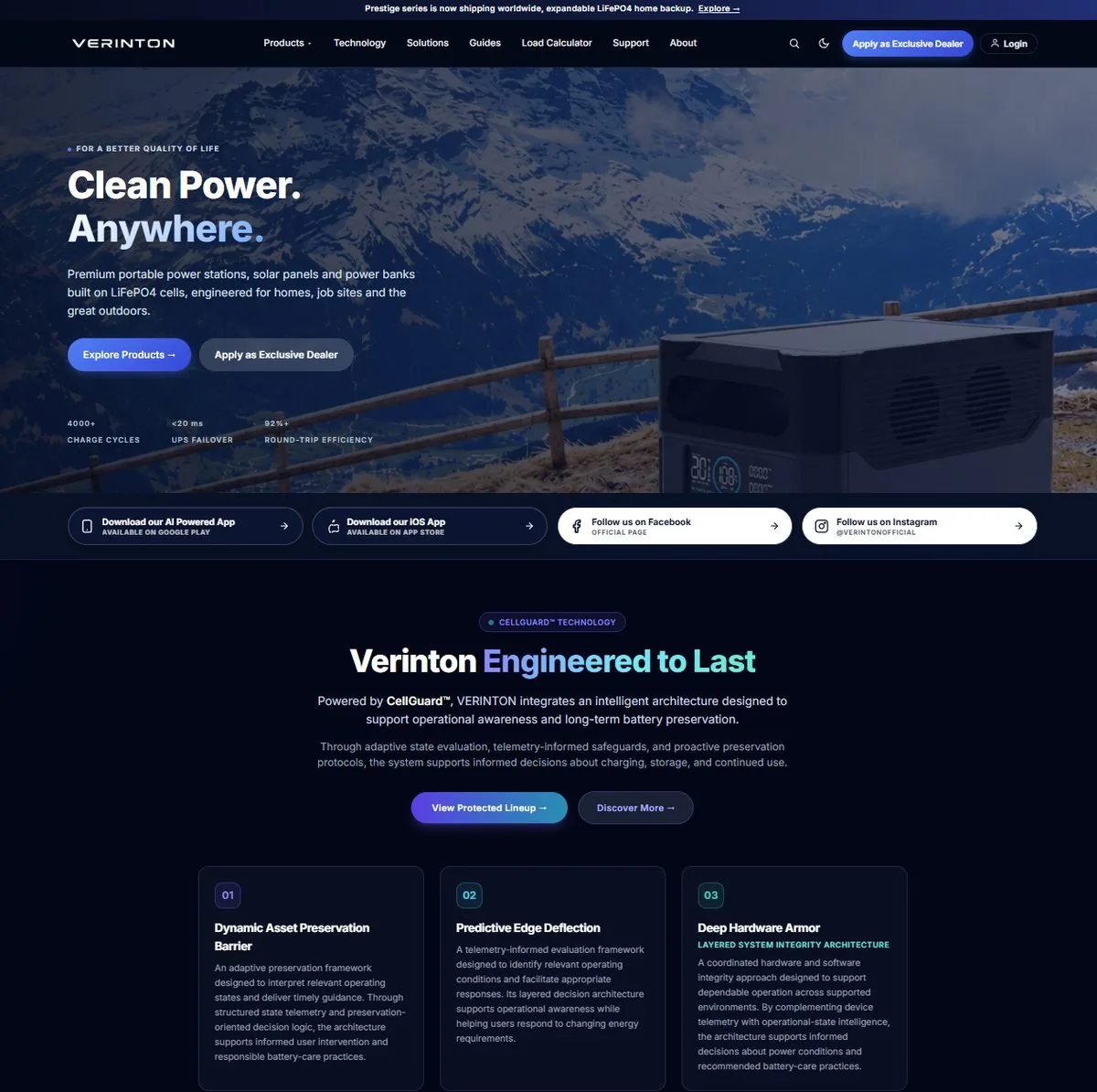 Sample product website: sample power