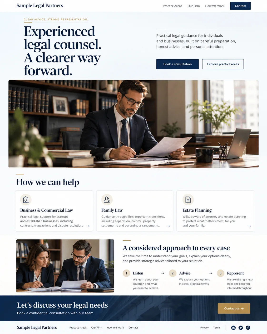 Sample professional website: sample legal