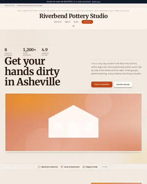 Sample designer or artist website: Riverbend Pottery Studio